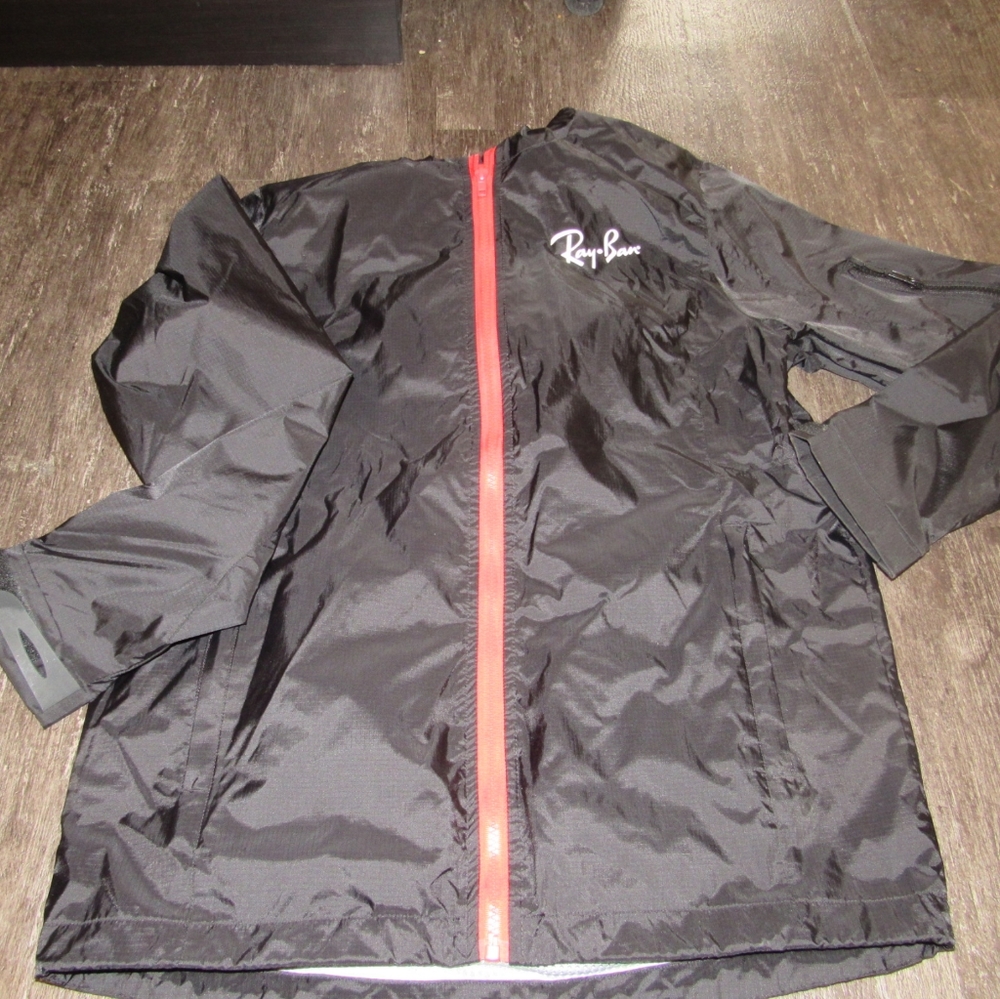 Ray-ban windbreaker jacket lightweight zip up pockets athletic mens S